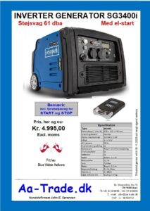 Generator SG3400i august 2025